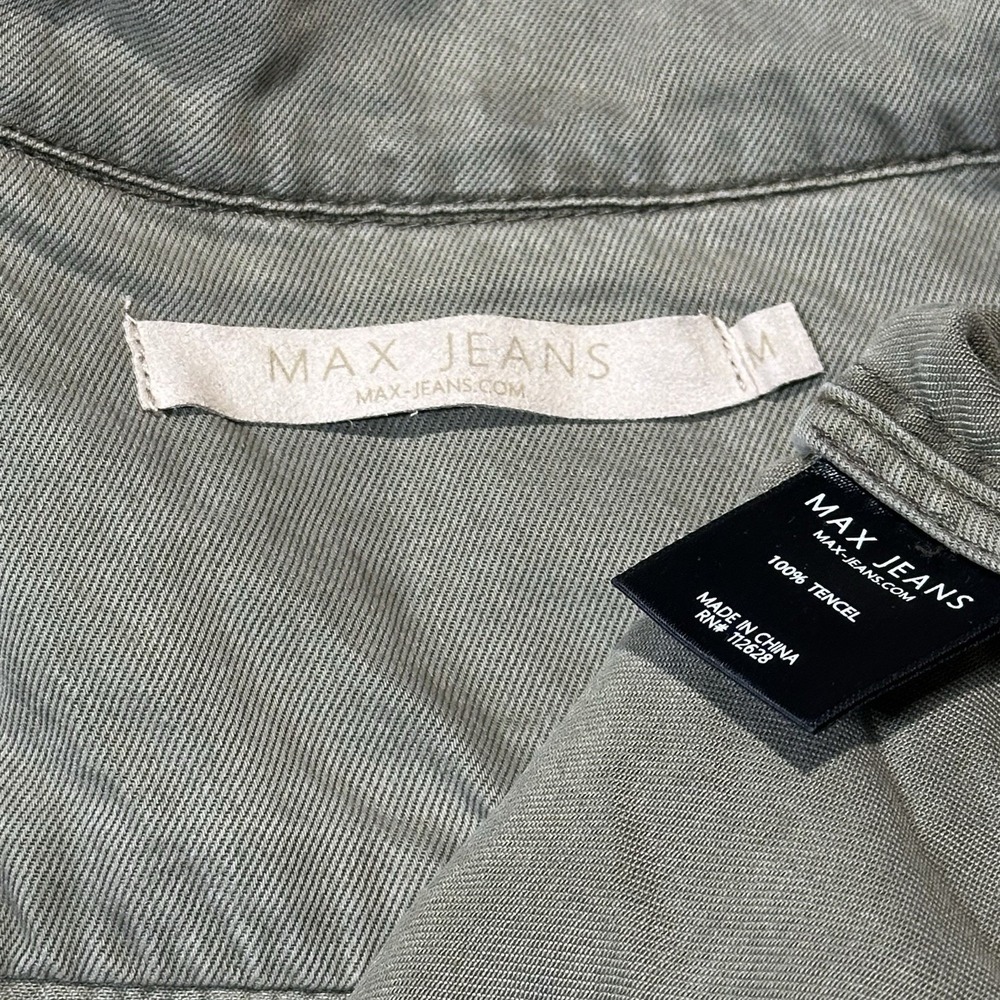 Green Utility Vest Women MED Max Jeans Drawstring Safari Military Tencel Y2K - Picture 7 of 9